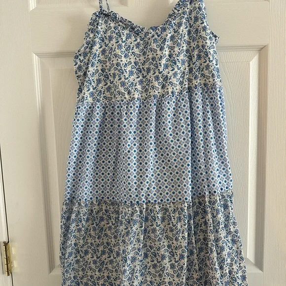 J. Crew Factory Light Blue Patterned Maxi Dress - Picture 3 of 6